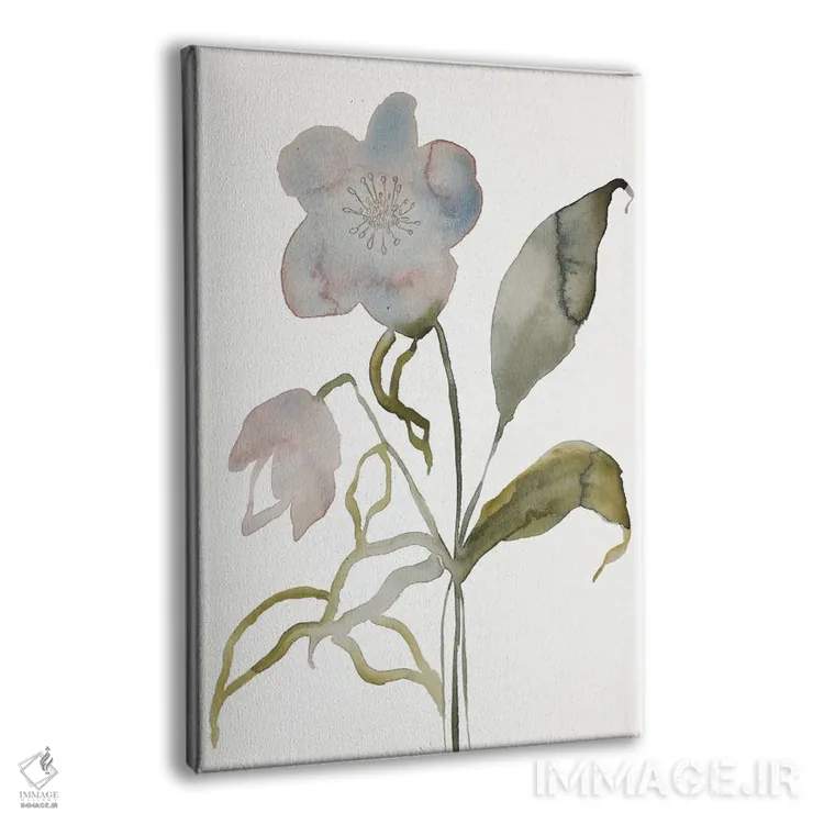 تابلو مینیمال گل دار شماره ۱۵ اثر الیزابت بکر - نمای پرسپکتیو محصول