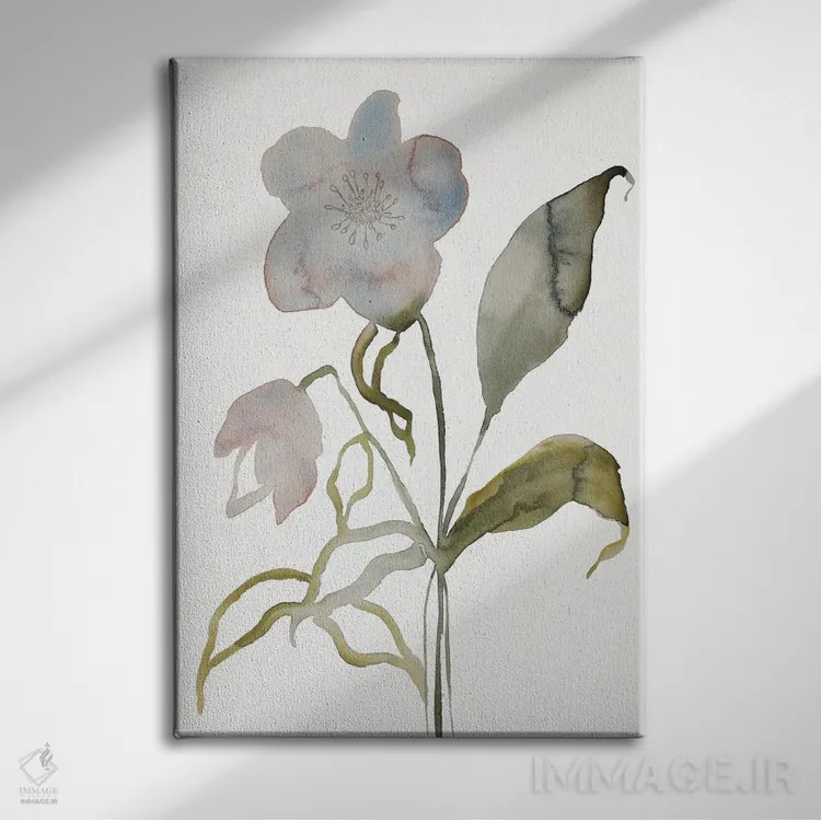 تابلو مینیمال گل دار شماره ۱۵ اثر الیزابت بکر - نمای روبهرو روی دیوار