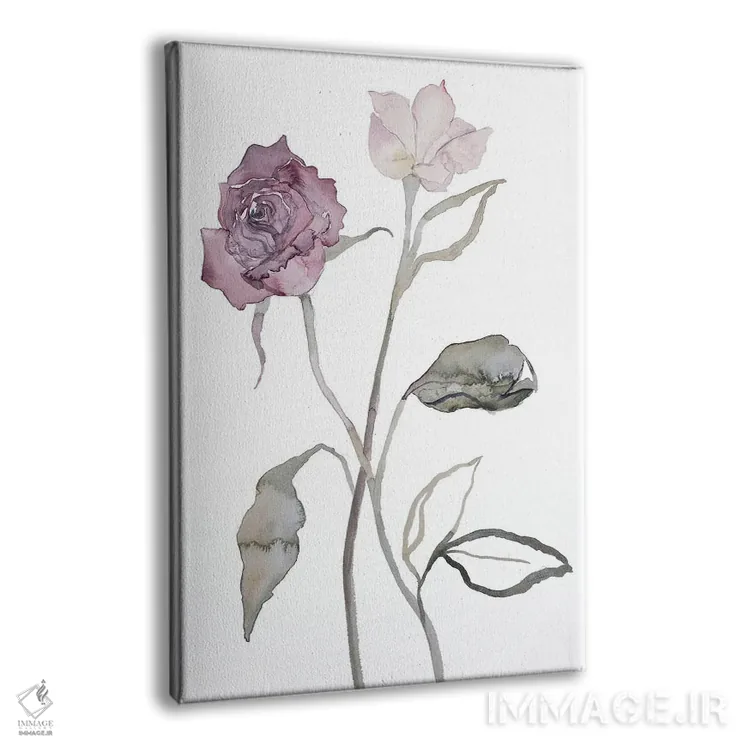 تابلو مینیمال گل دار شماره ۱۷ اثر الیزابت بکر - نمای پرسپکتیو محصول