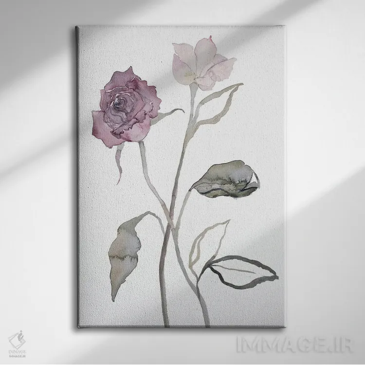 تابلو مینیمال گل دار شماره ۱۷ اثر الیزابت بکر - نمای روبهرو روی دیوار
