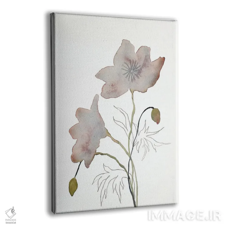 تابلو مینیمال گل دار شماره ۱۴ اثر الیزابت بکر - نمای پرسپکتیو محصول