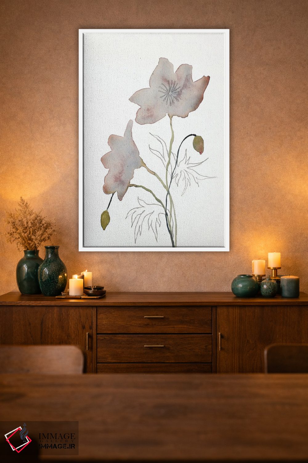 تابلو مینیمال گل دار شماره ۱۴ اثر الیزابت بکر - D1W