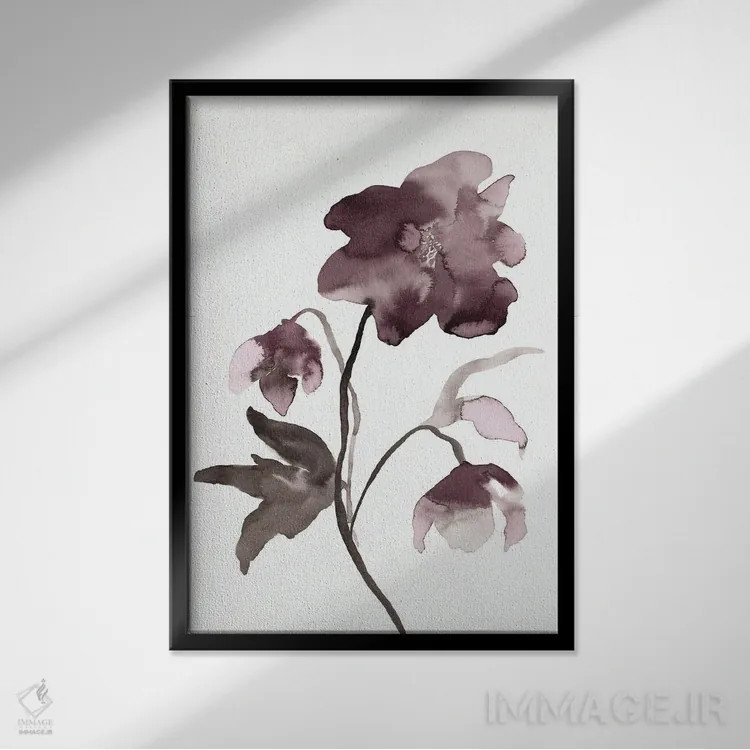 تابلو مینیمال دارواش شماره ۱۲ اثر الیزابت بکر - نمای قابدار مشکی
