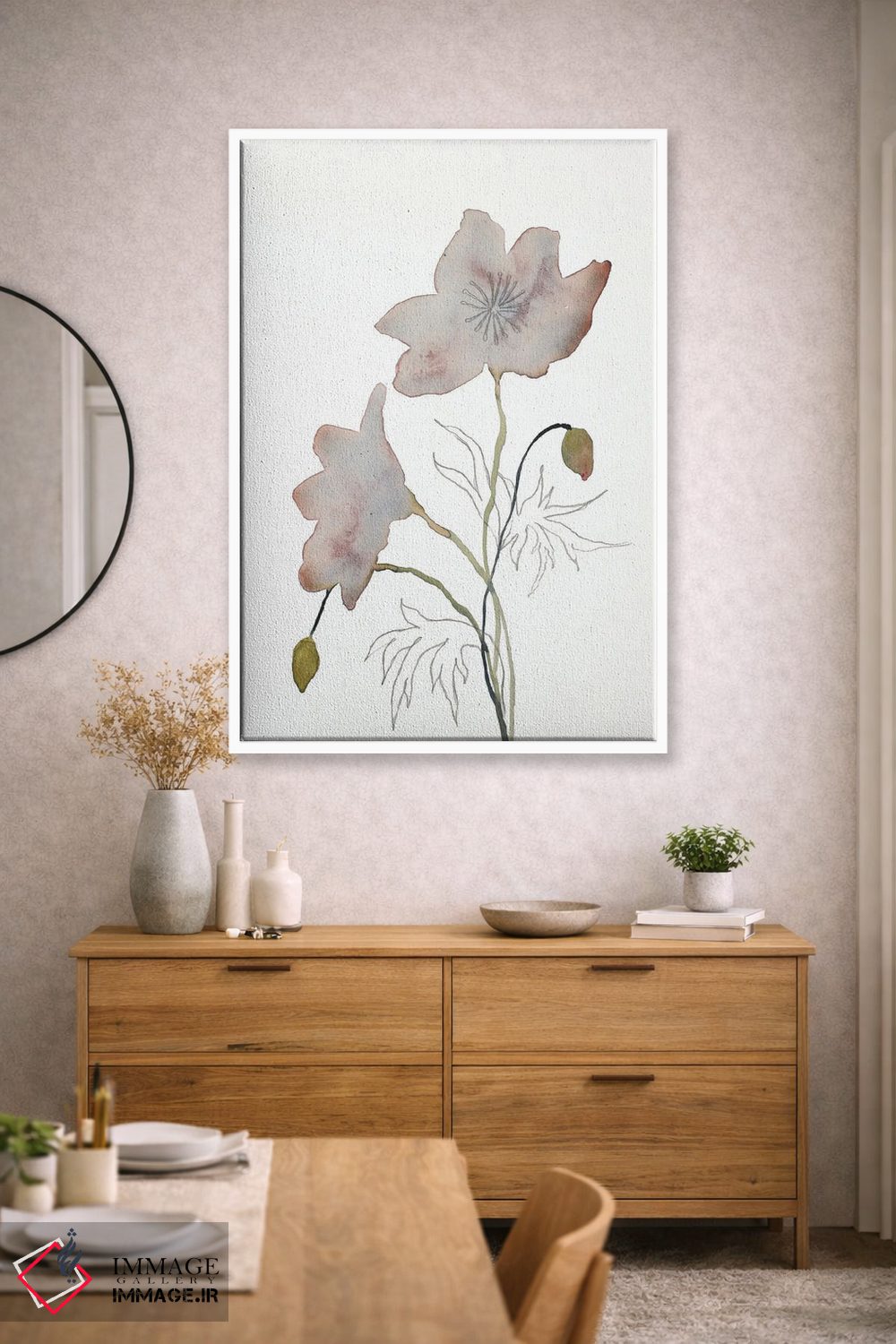 تابلو مینیمال گل دار شماره ۱۴ اثر الیزابت بکر - D2W