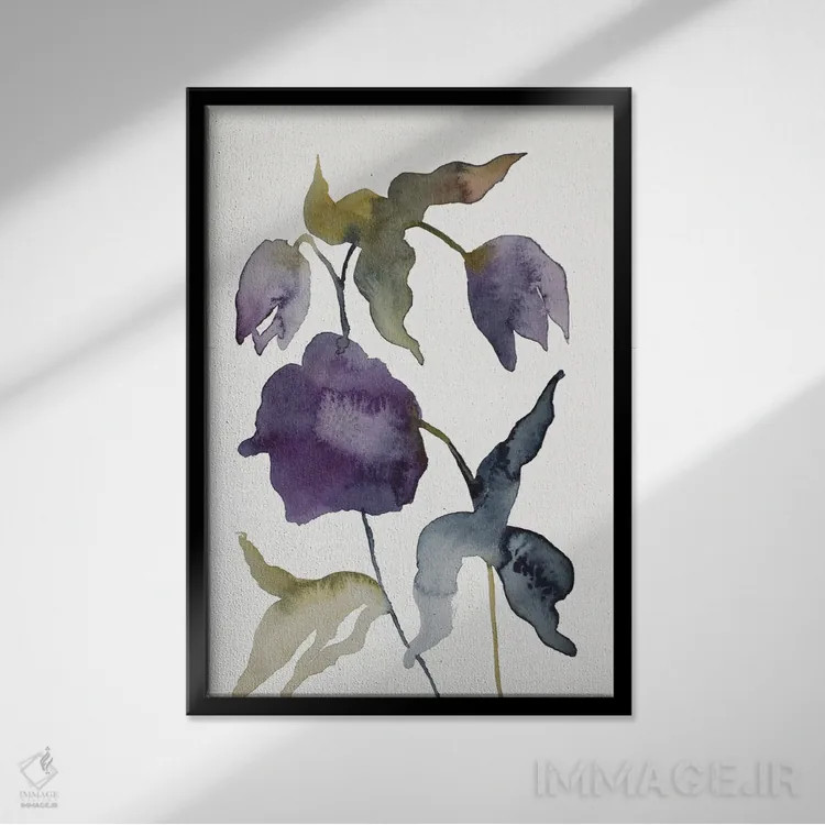 تابلو مینیمال دارواش شماره ۲۵ اثر الیزابت بکر - نمای قابدار مشکی
