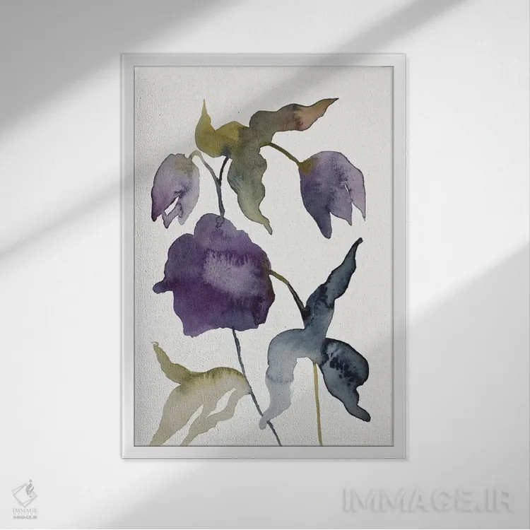 تابلو مینیمال دارواش شماره ۲۵ اثر الیزابت بکر - نمای قابدار سفید
