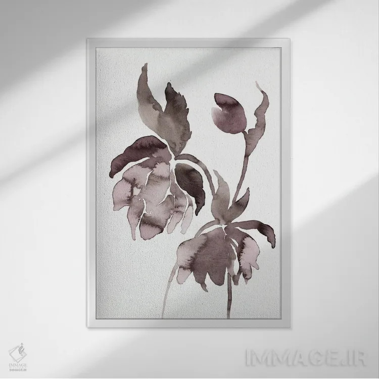 تابلو مینیمال دارواش شماره ۱۳ اثر الیزابت بکر - نمای قابدار سفید