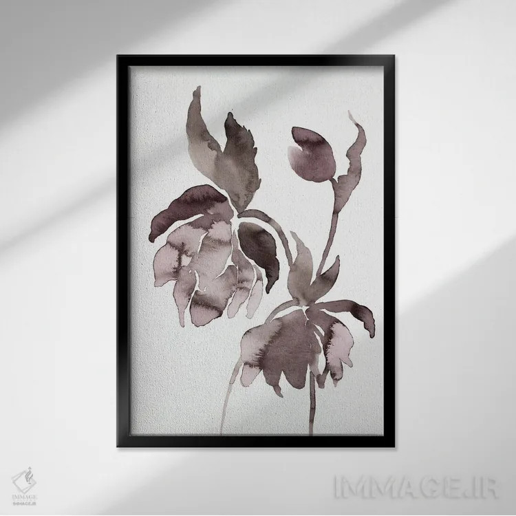 تابلو مینیمال دارواش شماره ۱۳ اثر الیزابت بکر - نمای قابدار مشکی