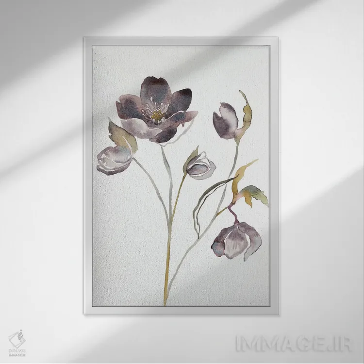 تابلو مینیمال دارواش شماره ۱۷ اثر الیزابت بکر - نمای قابدار سفید