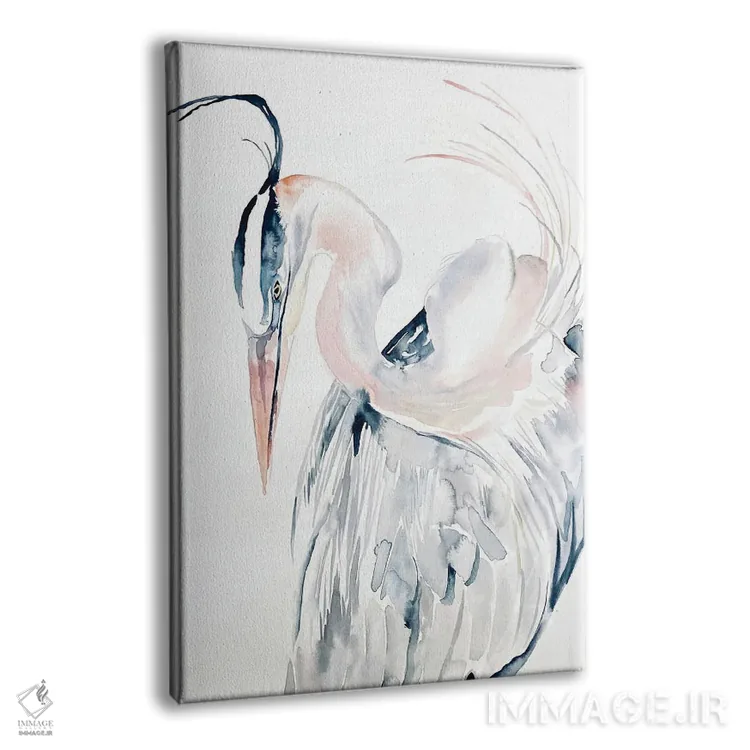 تابلو مینیمال مرغ ماهی خوار شماره ۱۳ اثر الیزابت بکر - نمای پرسپکتیو محصول