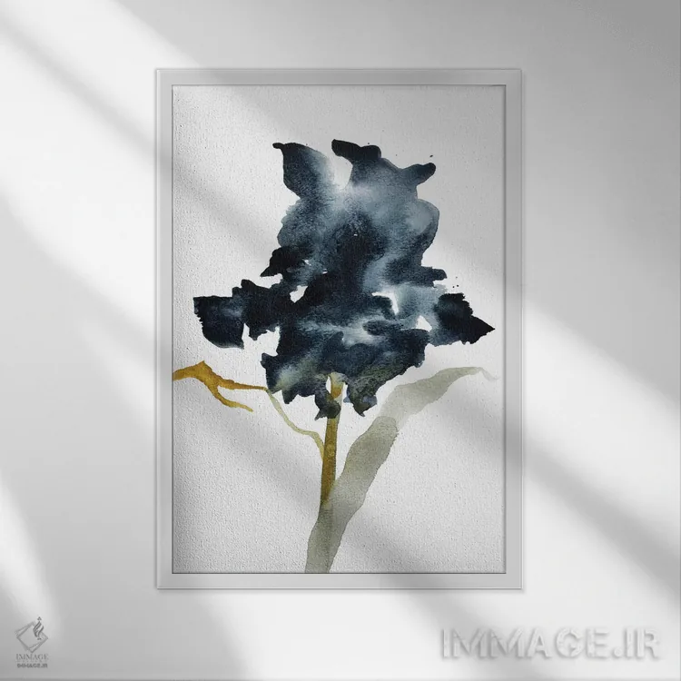 تابلو مینیمال زنبق شماره ۳ اثر الیزابت بکر - نمای قابدار سفید