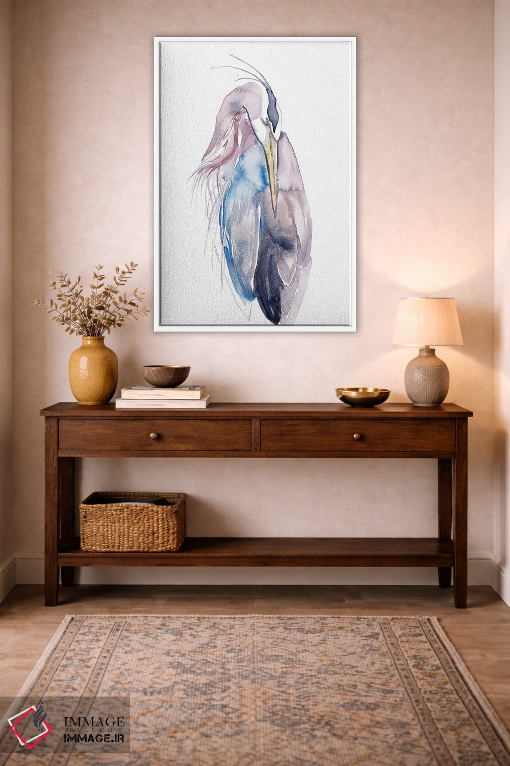 تابلو مینیمال مرغ ماهی خوار شماره ۱۷ اثر الیزابت بکر - D3W