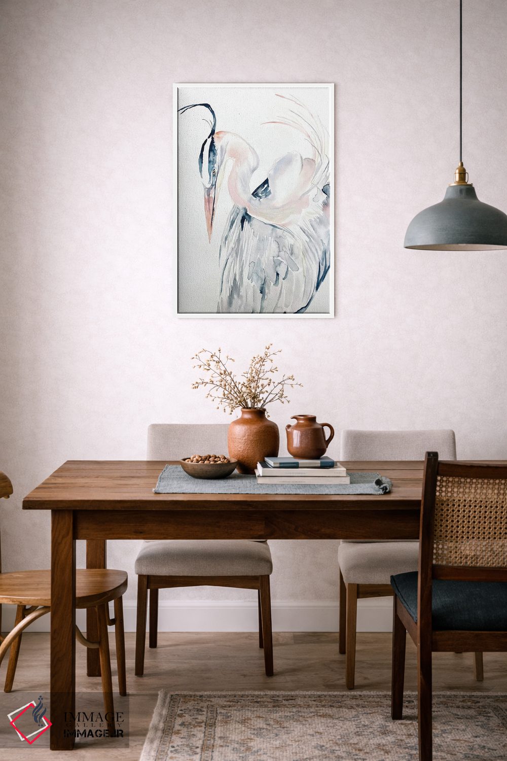 تابلو مینیمال مرغ ماهی خوار شماره ۱۳ اثر الیزابت بکر - D5W