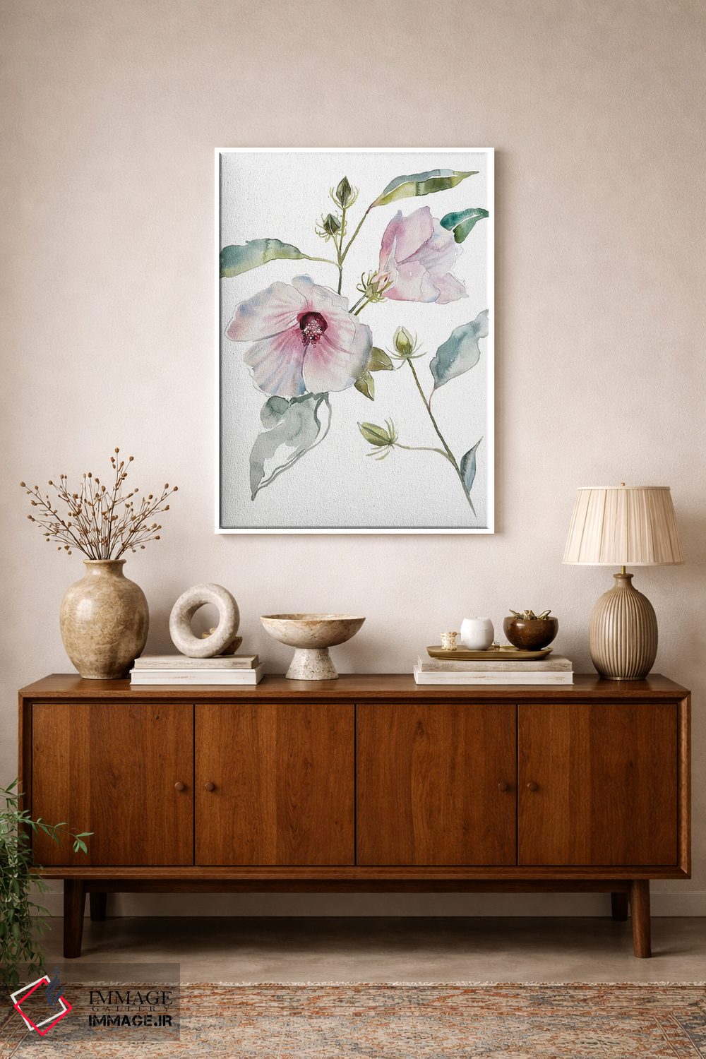 تابلو مینیمال ختمی اثر الیزابت بکر - D1W