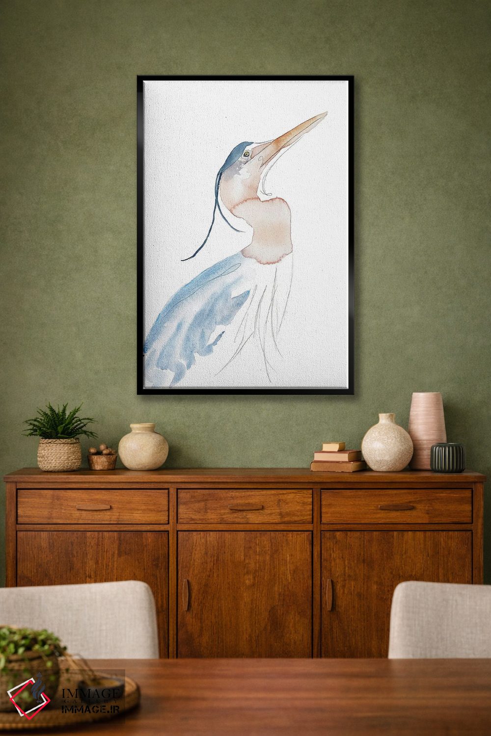 تابلو مینیمال مرغ ماهی خوار شماره ۱۵ اثر الیزابت بکر - D3B