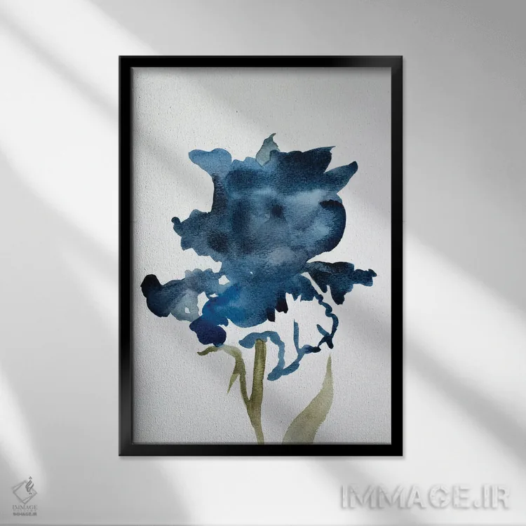 تابلو مینیمال زنبق شماره ۱۰ اثر الیزابت بکر - نمای قابدار مشکی