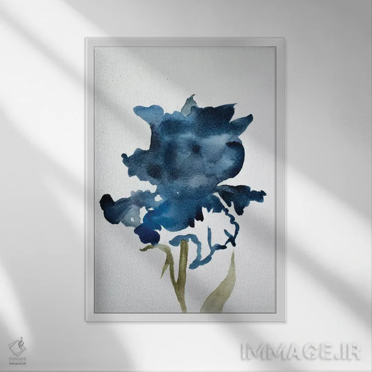 تابلو مینیمال زنبق شماره ۱۰ اثر الیزابت بکر - نمای قابدار سفید