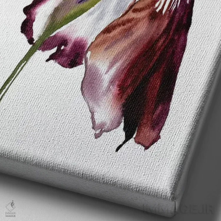 تابلو مینیمال زنبق شماره ۷۷ اثر الیزابت بکر - نمای نزدیک بافت بوم