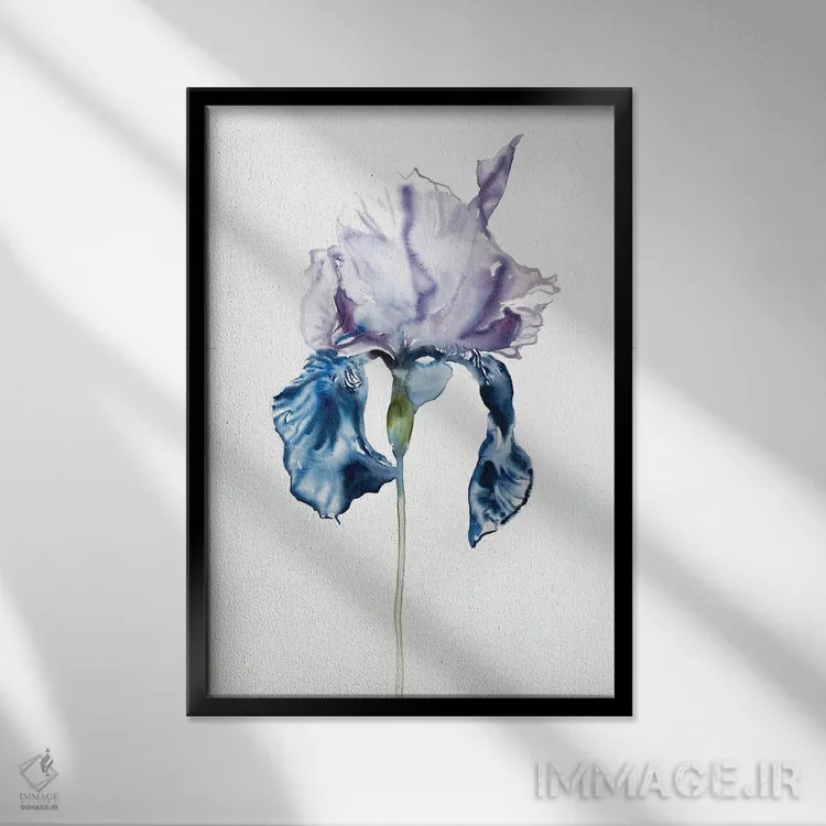 تابلو مینیمال زنبق شماره ۶۷ اثر الیزابت بکر - نمای قابدار مشکی