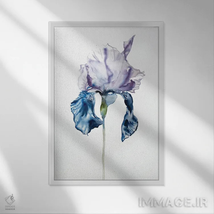 تابلو مینیمال زنبق شماره ۶۷ اثر الیزابت بکر - نمای قابدار سفید