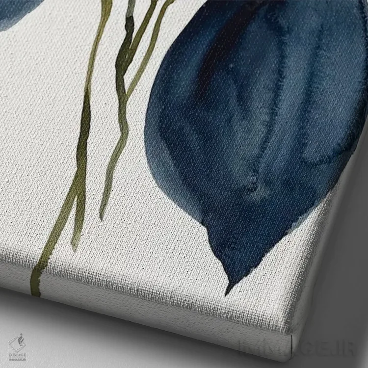 تابلو مینیمال زنبق شماره ۱۵۳ اثر الیزابت بکر - نمای نزدیک بافت بوم