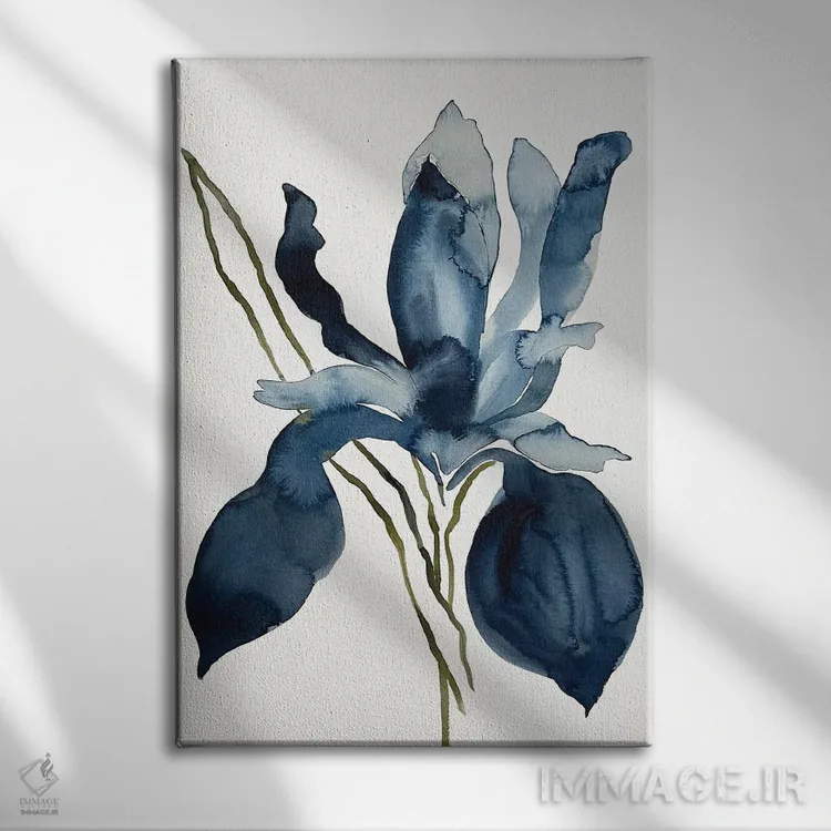 تابلو مینیمال زنبق شماره ۱۵۳ اثر الیزابت بکر - نمای روبهرو روی دیوار