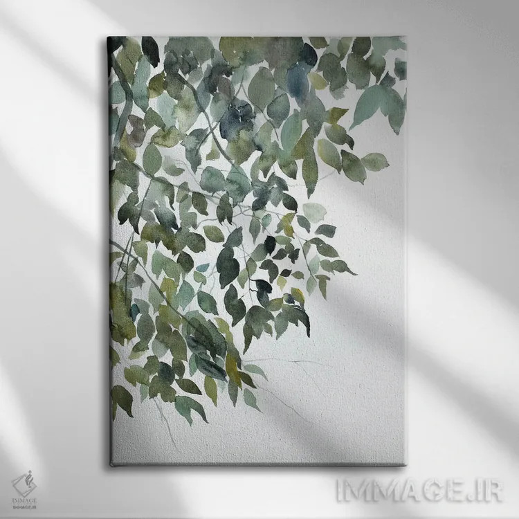 تابلو مینیمال مطالعه شاخه شماره ۵ اثر الیزابت بکر - نمای روبهرو روی دیوار