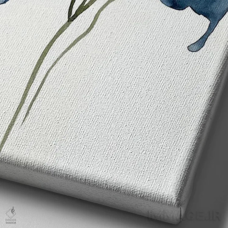 تابلو مینیمال زنبق شماره ۱۵۲ اثر الیزابت بکر - نمای نزدیک بافت بوم