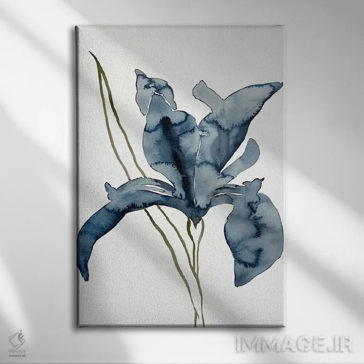 تابلو مینیمال زنبق شماره ۱۵۴ اثر الیزابت بکر - نمای روبهرو روی دیوار