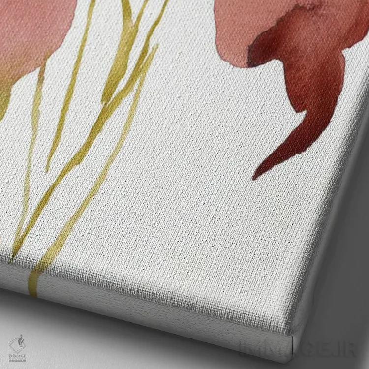 تابلو مینیمال زنبق شماره ۱۵۷ اثر الیزابت بکر - نمای نزدیک بافت بوم