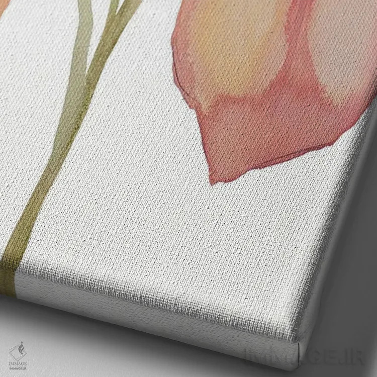 تابلو مینیمال زنبق شماره ۱۷۳ اثر الیزابت بکر - نمای نزدیک بافت بوم