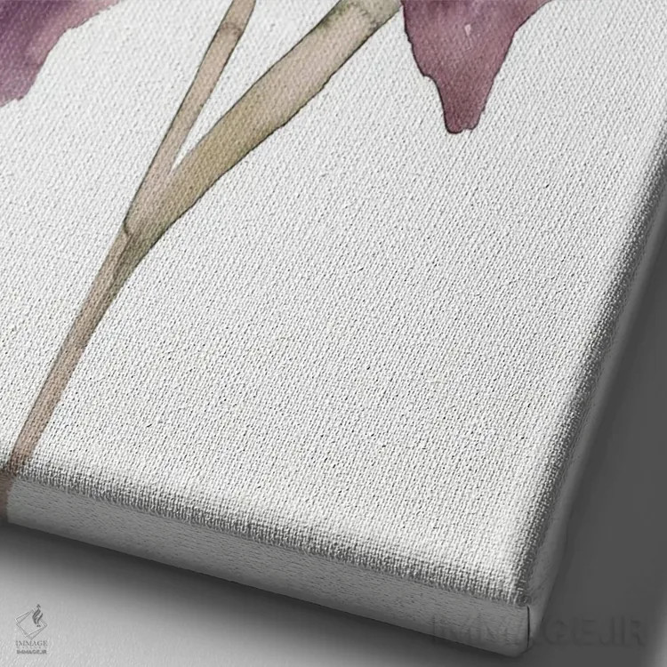 تابلو مینیمال زنبق شماره ۱۷۲ اثر الیزابت بکر - نمای نزدیک بافت بوم