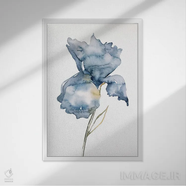 تابلو مینیمال زنبق شماره ۱۸۱ اثر الیزابت بکر - نمای قابدار سفید