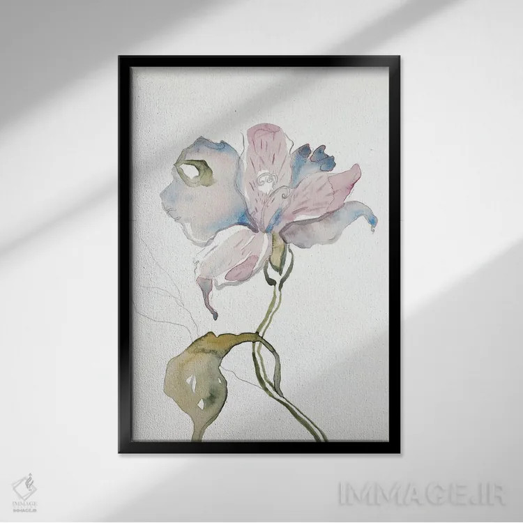 تابلو مینیمال سوسن شماره ۱۱ اثر الیزابت بکر - نمای قابدار مشکی