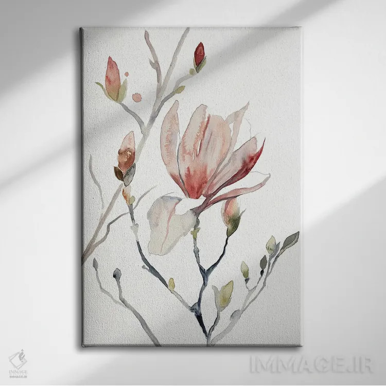 تابلو مینیمال ماگنولیا شماره ۵۲ اثر الیزابت بکر - نمای روبهرو روی دیوار