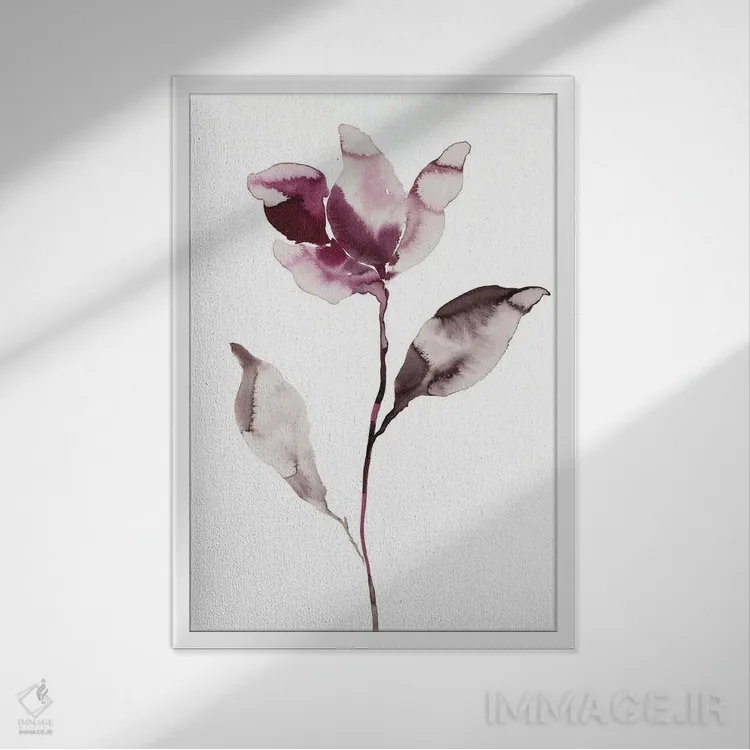 تابلو مینیمال ماگنولیا شماره ۴۵ اثر الیزابت بکر - نمای قابدار سفید