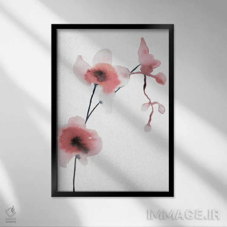 تابلو مینیمال ارکیده شماره ۱ اثر الیزابت بکر - نمای قابدار مشکی