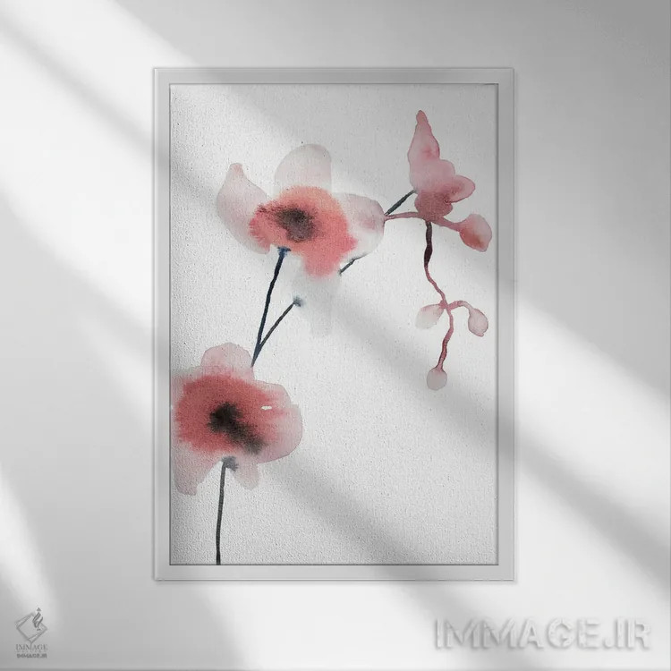 تابلو مینیمال ارکیده شماره ۱ اثر الیزابت بکر - نمای قابدار سفید