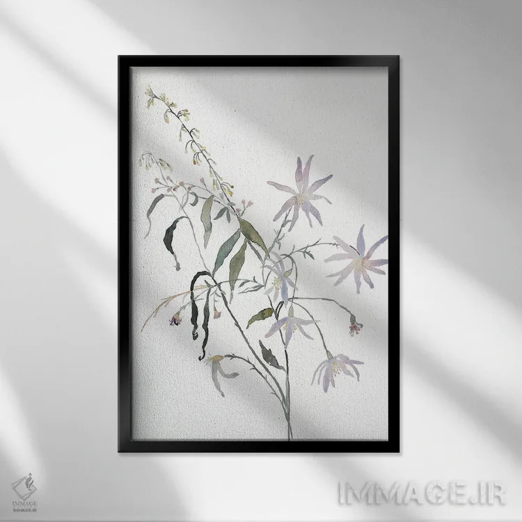 تابلو مینیمال مطالعه چمنزار شماره ۵ اثر الیزابت بکر - نمای قابدار مشکی