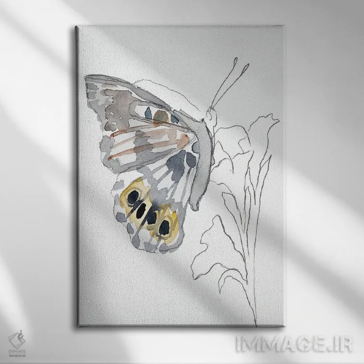 تابلو مینیمال خانم نقاشی شده اثر الیزابت بکر - نمای روبهرو روی دیوار