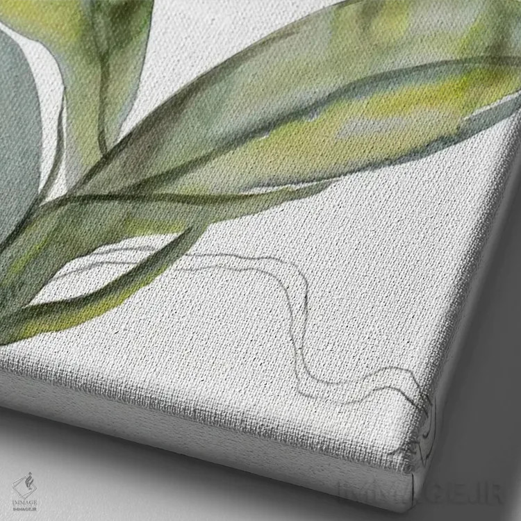 تابلو مینیمال ارکیده شماره ۹ اثر الیزابت بکر - نمای نزدیک بافت بوم