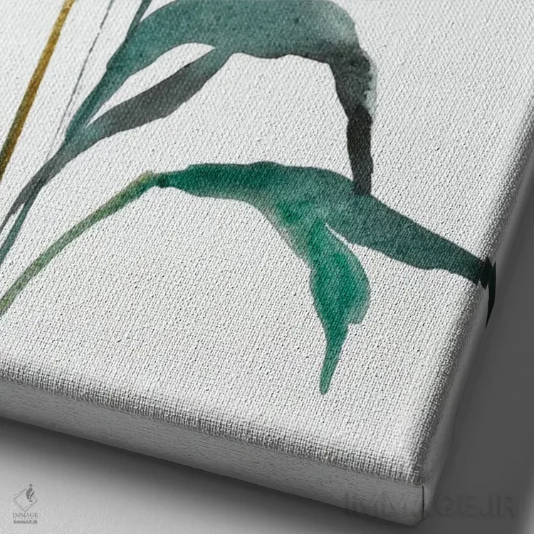 تابلو مینیمال مطالعه گیاه شماره ۹۰ اثر الیزابت بکر - نمای نزدیک بافت بوم