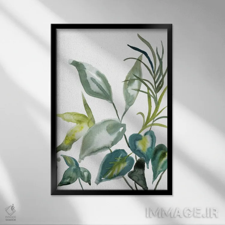 تابلو مینیمال مطالعه گیاه شماره ۹۸ اثر الیزابت بکر - نمای قابدار مشکی