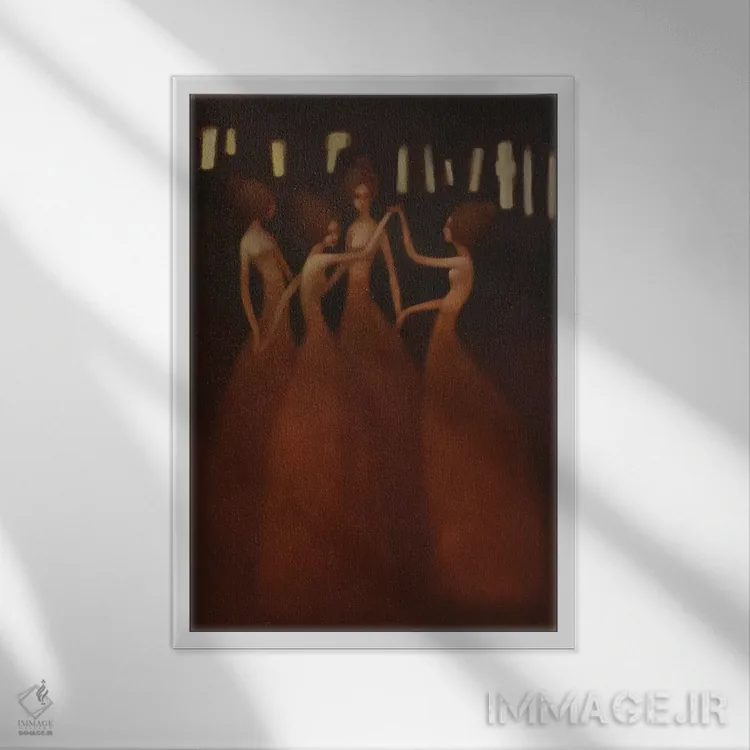 تابلو دکوراتیو رقص جاودانه اثر ادوارد زنتسیک - نمای قابدار سفید