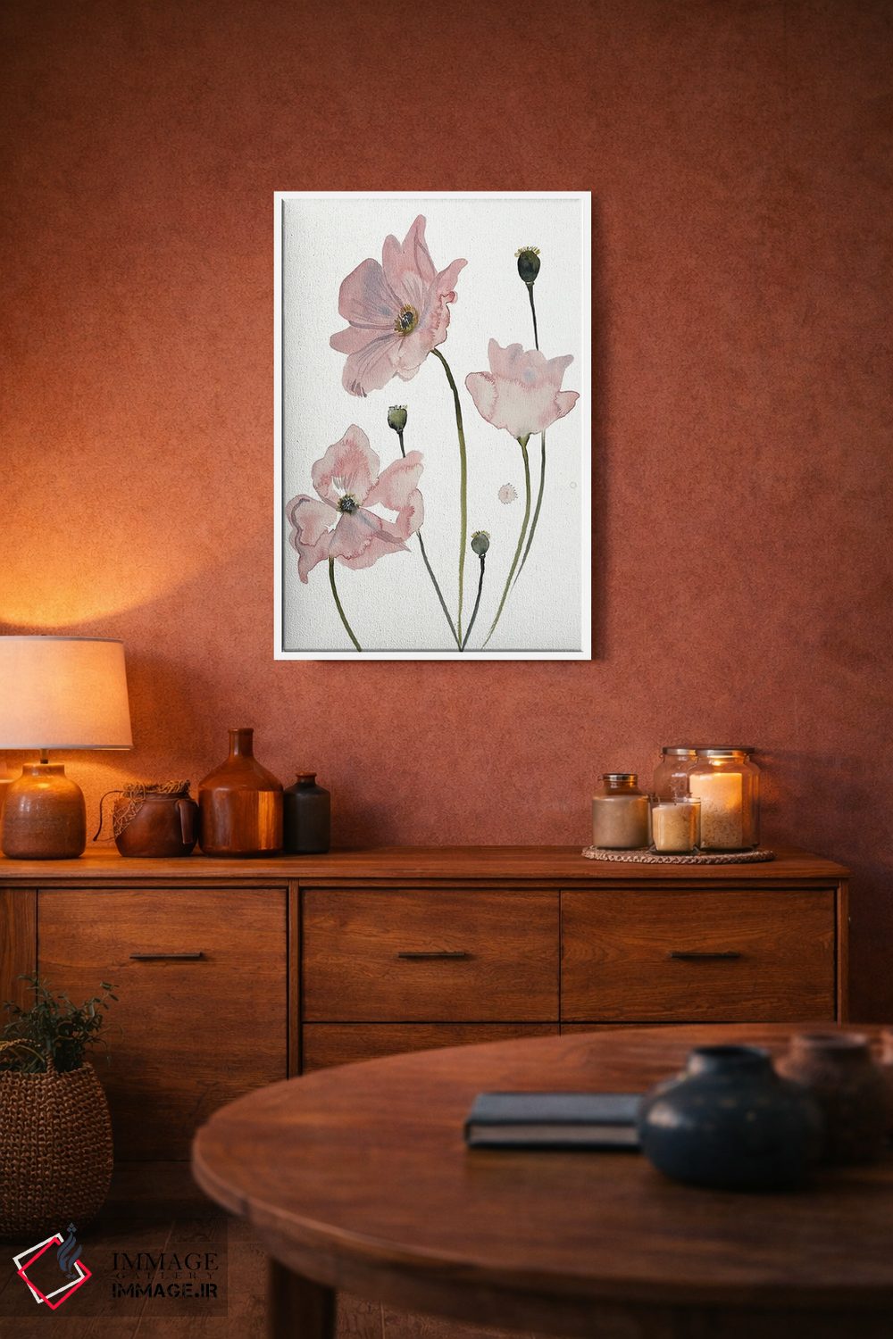 تابلو مینیمال شقایق شماره ۴ اثر الیزابت بکر - D3W