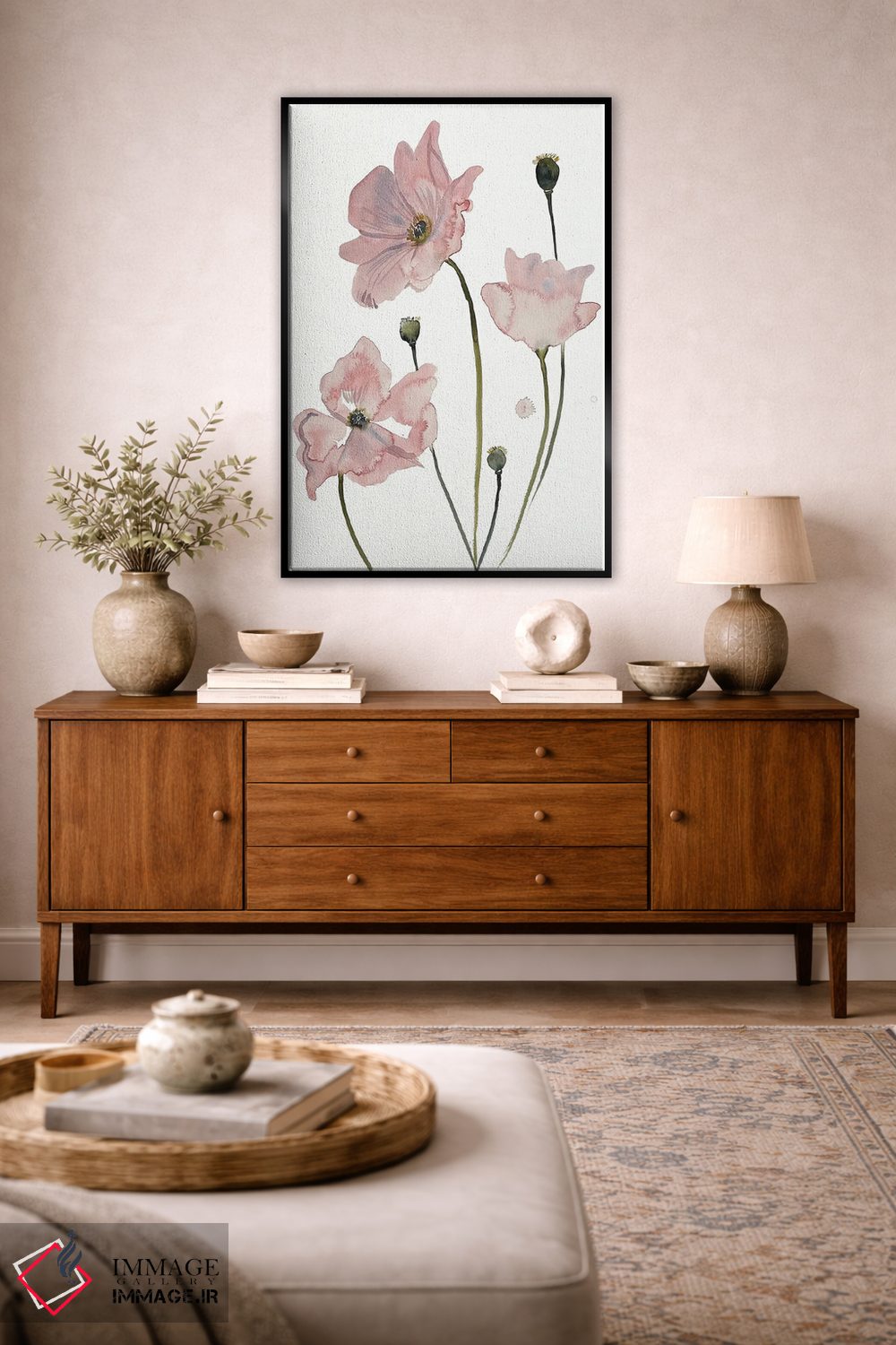 تابلو مینیمال شقایق شماره ۴ اثر الیزابت بکر - D4B