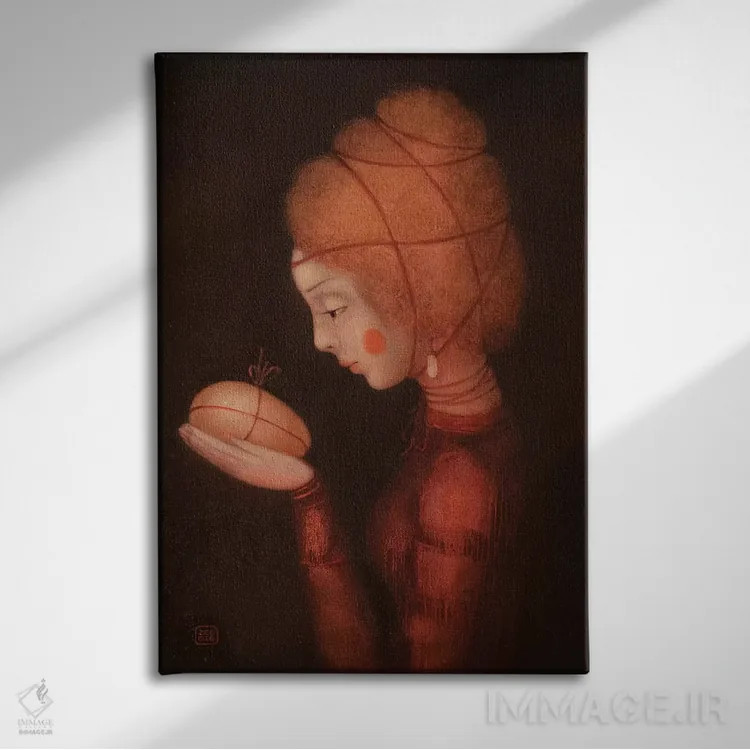 تابلو دکوراتیو دختر آتشین اثر ادوارد زنتسیک - نمای روبهرو روی دیوار