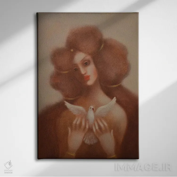 تابلو دکوراتیو پرواز عشق اثر ادوارد زنتسیک - نمای روبهرو روی دیوار