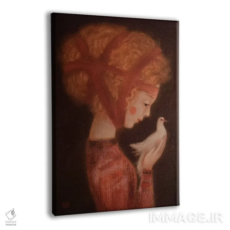 تابلو دکوراتیو دختر و یک کبوتر اثر ادوارد زنتسیک - نمای پرسپکتیو محصول