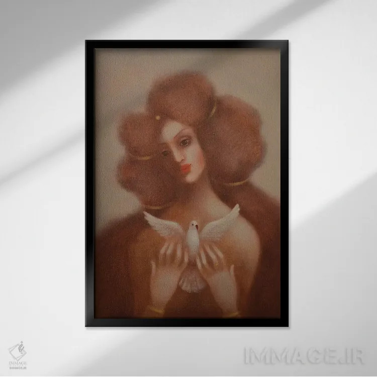 تابلو دکوراتیو پرواز عشق اثر ادوارد زنتسیک - نمای قابدار مشکی